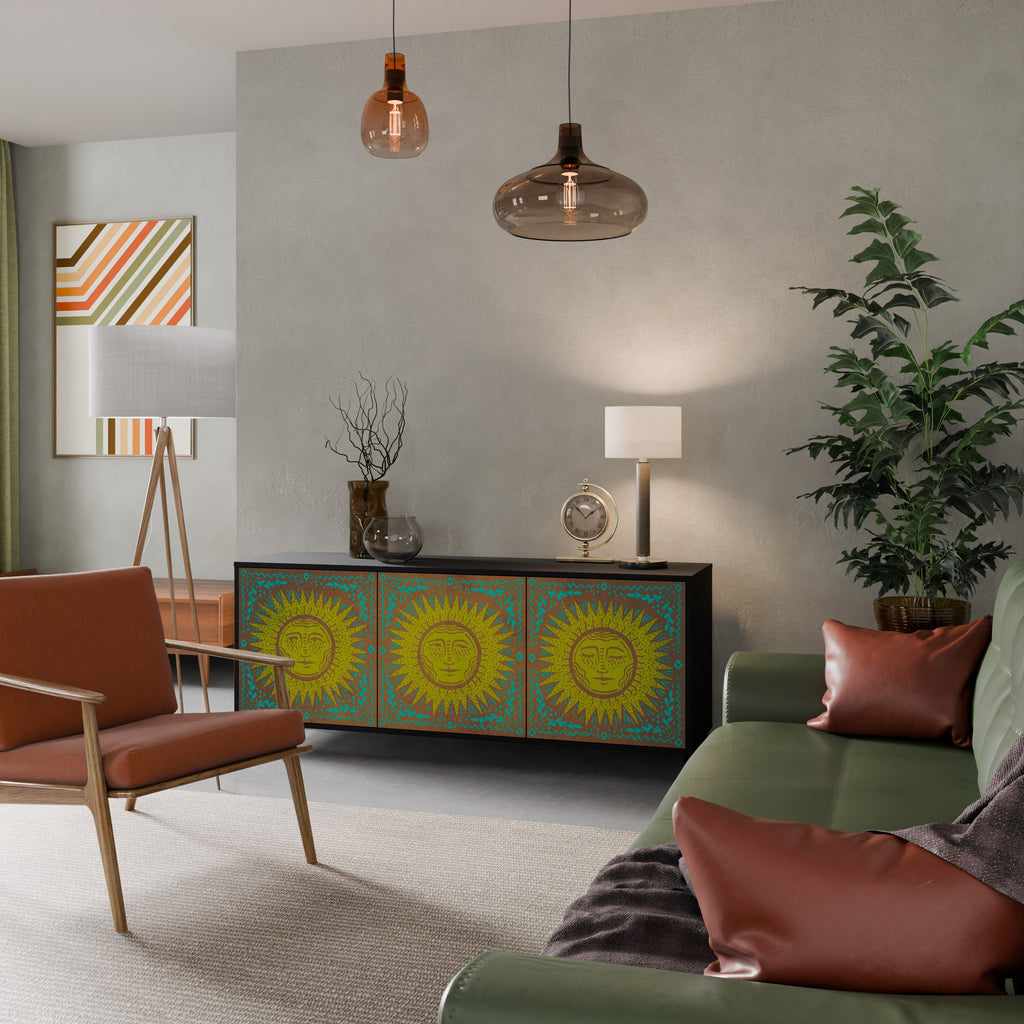 SUNSHINE EULOGY Sideboard mit 3 Türen in Schwarz