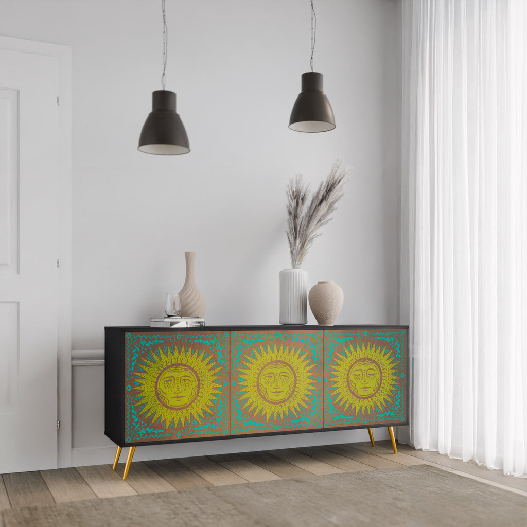 SUNSHINE EULOGY Sideboard mit 3 Türen in Schwarz
