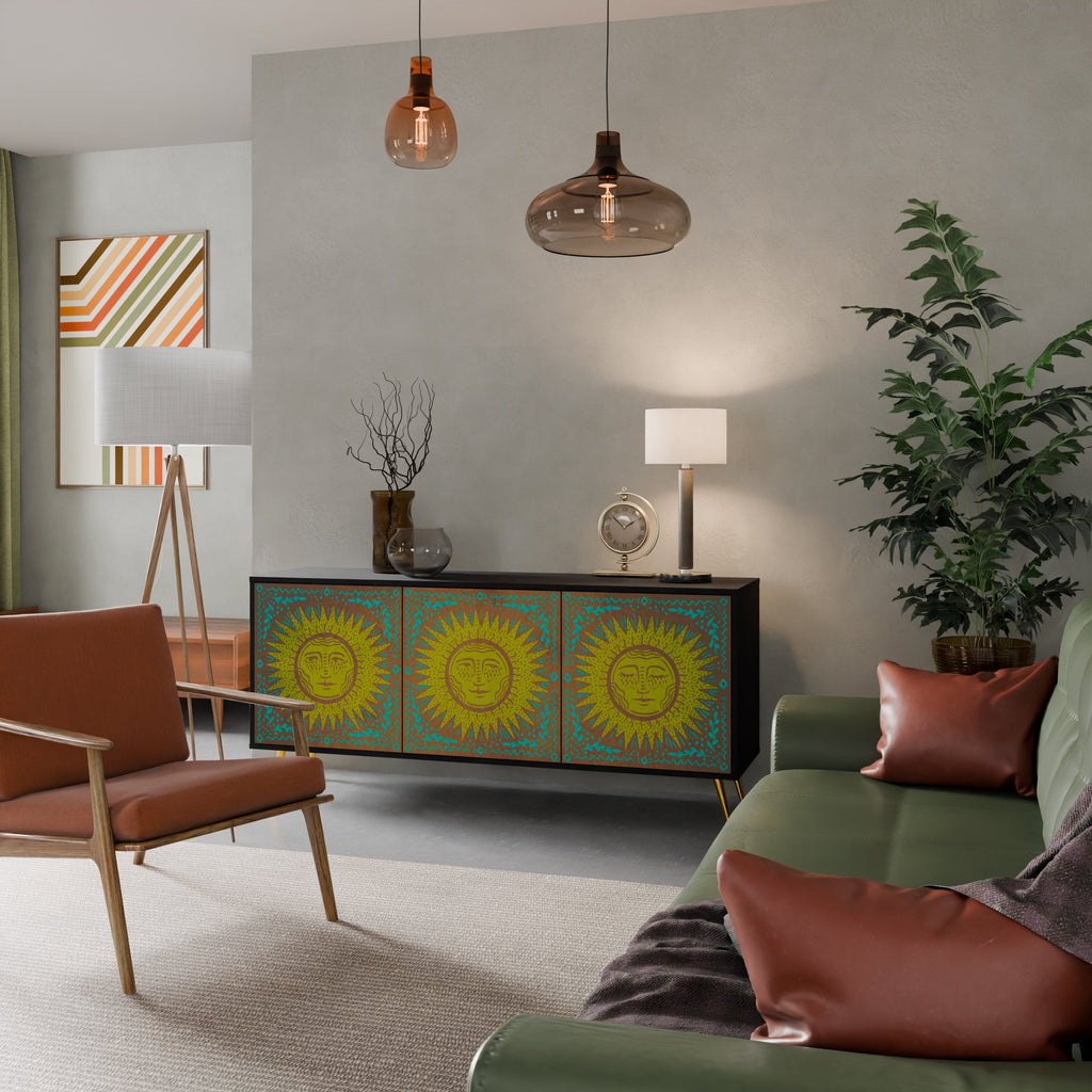 SUNSHINE EULOGY Sideboard mit 3 Türen in Schwarz