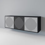POLYGON ILLUSION 3-Door Sideboard in Black Finish