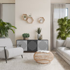 POLYGON ILLUSION 3-Door Sideboard in Black Finish