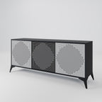 POLYGON ILLUSION 3-Door Sideboard in Black Finish