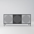 POLYGON ILLUSION 3-Door Sideboard in Black Finish