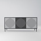POLYGON ILLUSION 3-Door Sideboard in Black Finish