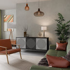 POLYGON ILLUSION 3-Door Sideboard in Black Finish