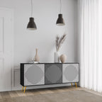 POLYGON ILLUSION 3-Door Sideboard in Black Finish
