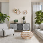 POLYGON ILLUSION 3-Door Sideboard in Black Finish