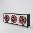 BROWN CIRCLES 3-Door Sideboard in Black Finish