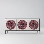 BROWN CIRCLES 3-Door Sideboard in Black Finish