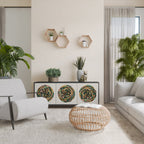 GREEN CIRCLES 3-Door Sideboard in Black Finish