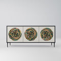 GREEN CIRCLES 3-Door Sideboard in Black Finish
