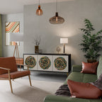 GREEN CIRCLES 3-Door Sideboard in Black Finish