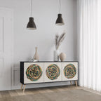 GREEN CIRCLES 3-Door Sideboard in Black Finish