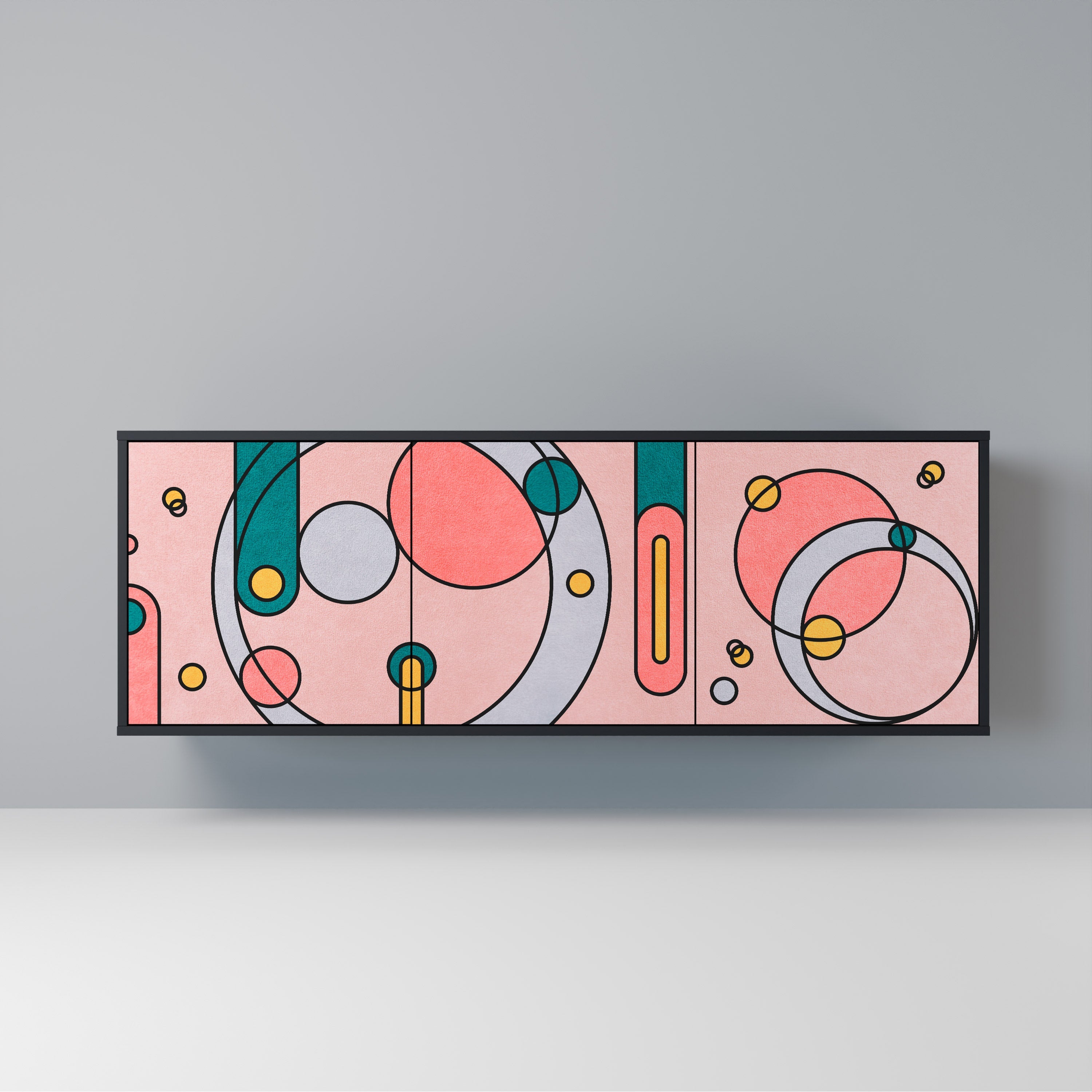 GOSSAMER ECHOES Sideboard mit 3 Türen in Schwarz