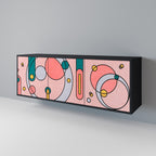 GOSSAMER ECHOES 3-Door Sideboard in Black Finish