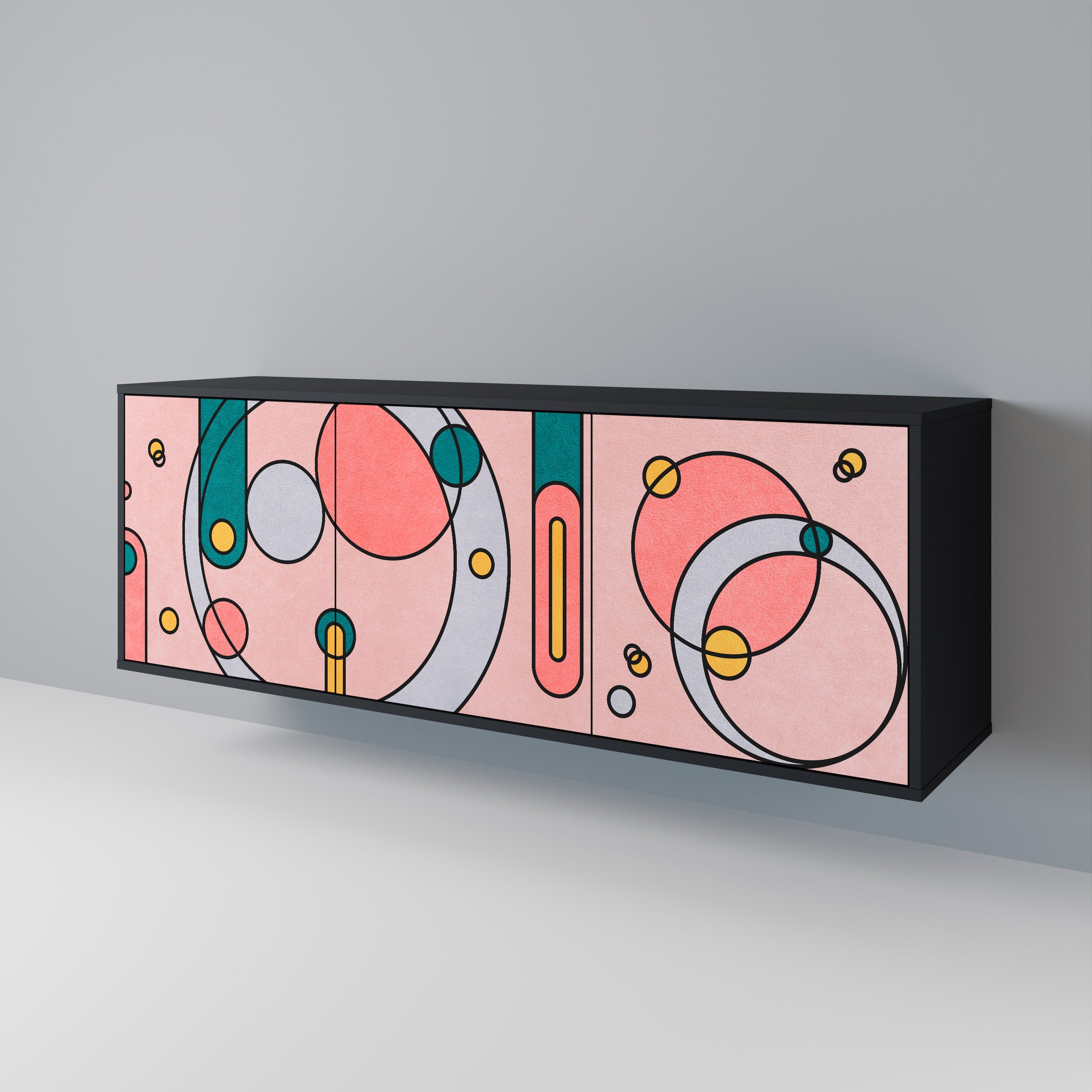 GOSSAMER ECHOES Sideboard mit 3 Türen in Schwarz