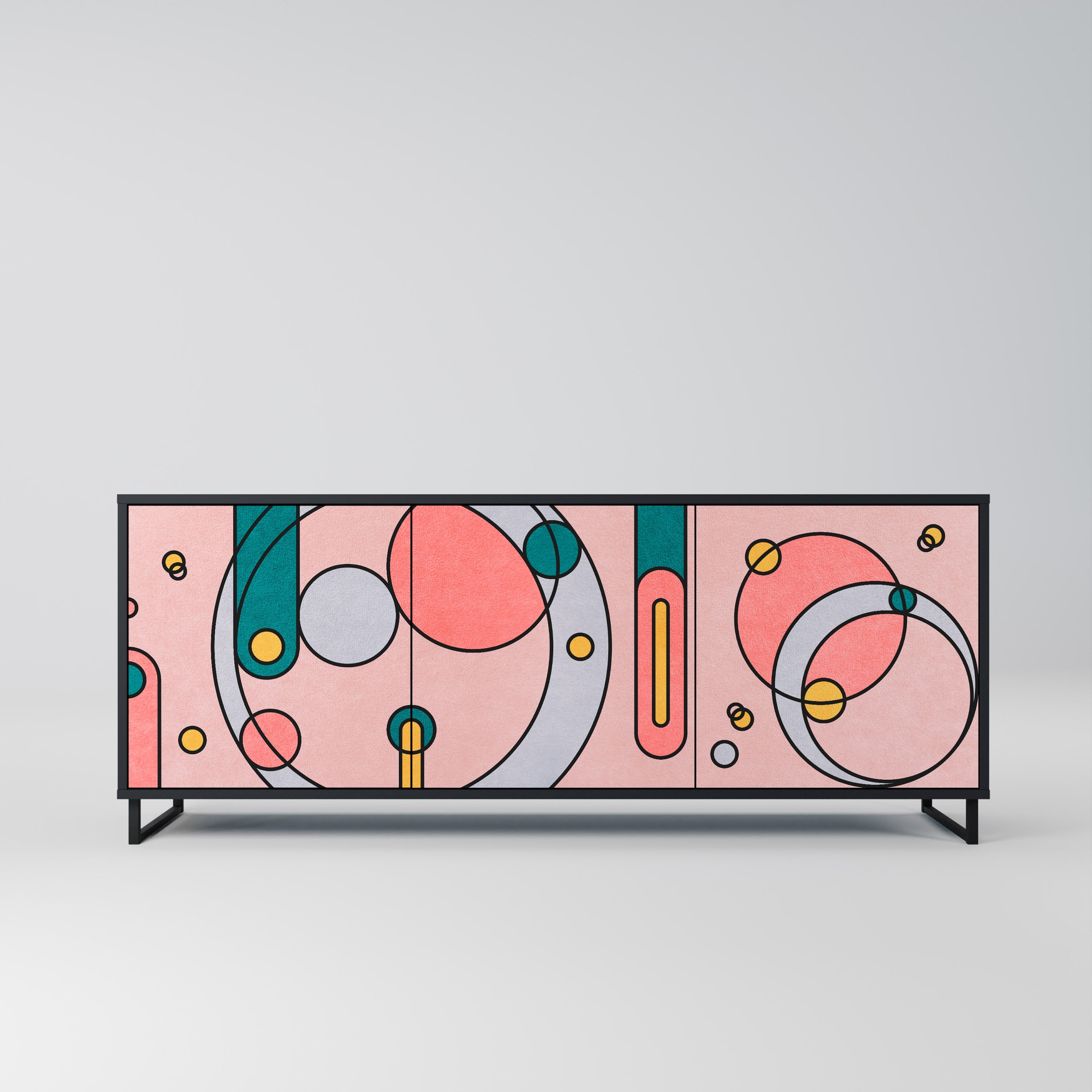 GOSSAMER ECHOES Sideboard mit 3 Türen in Schwarz
