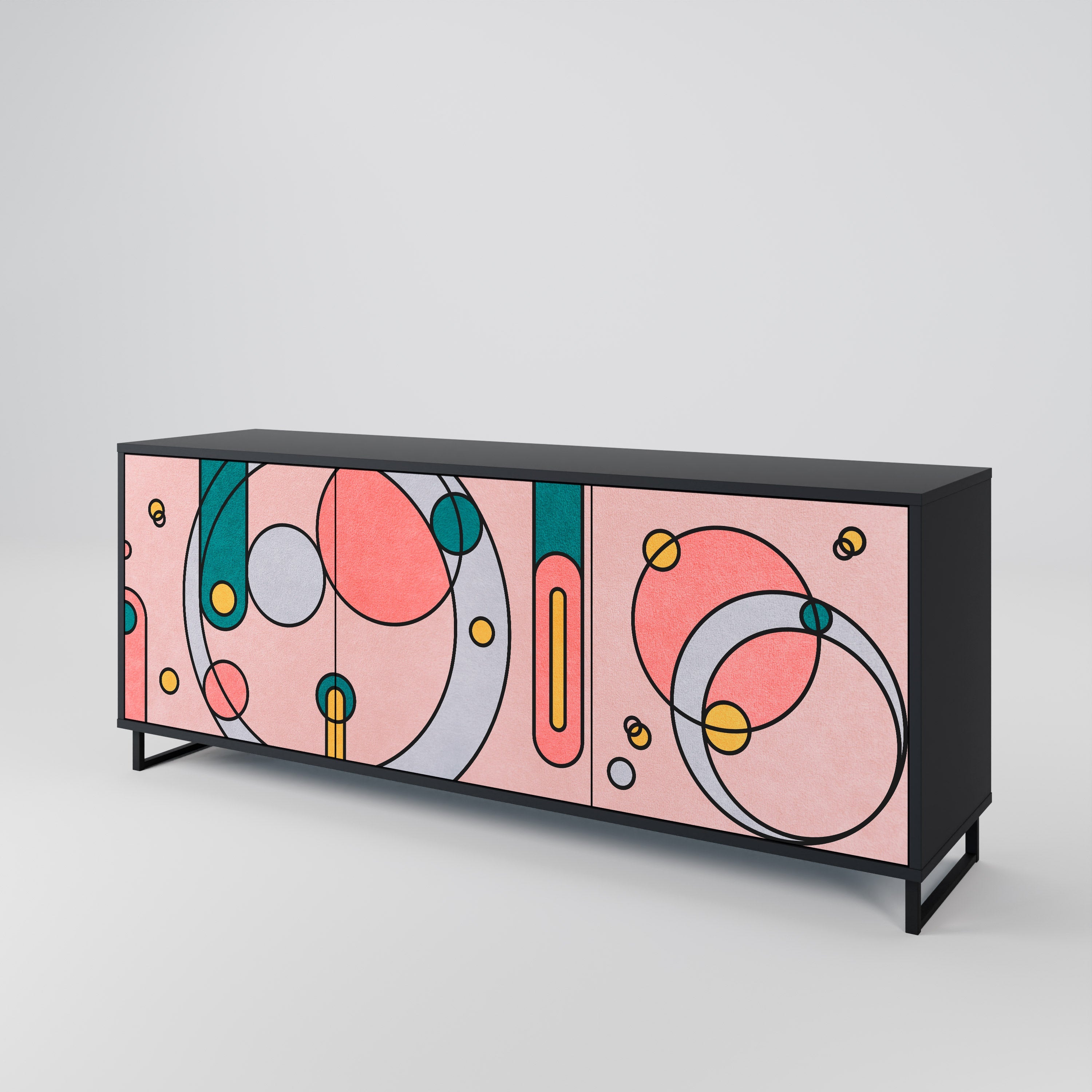 GOSSAMER ECHOES Sideboard mit 3 Türen in Schwarz