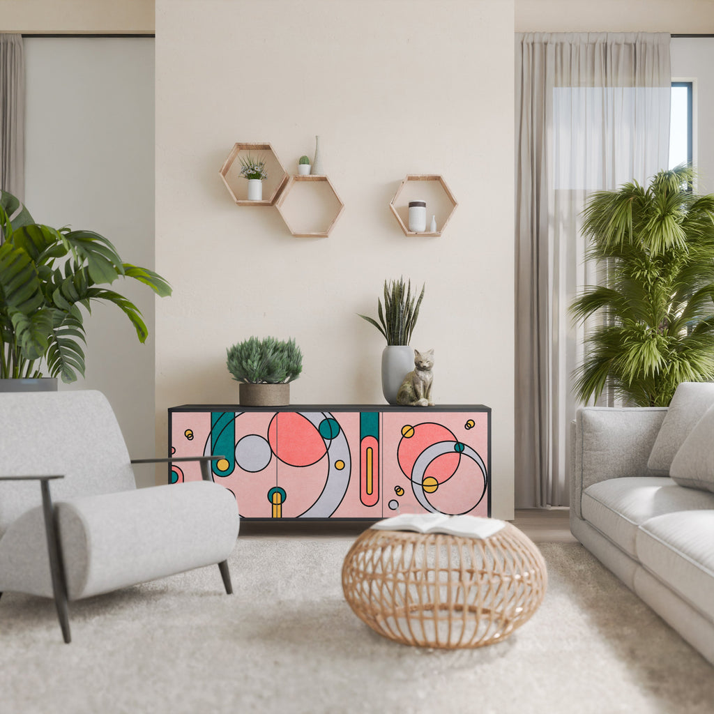 GOSSAMER ECHOES Sideboard mit 3 Türen in Schwarz