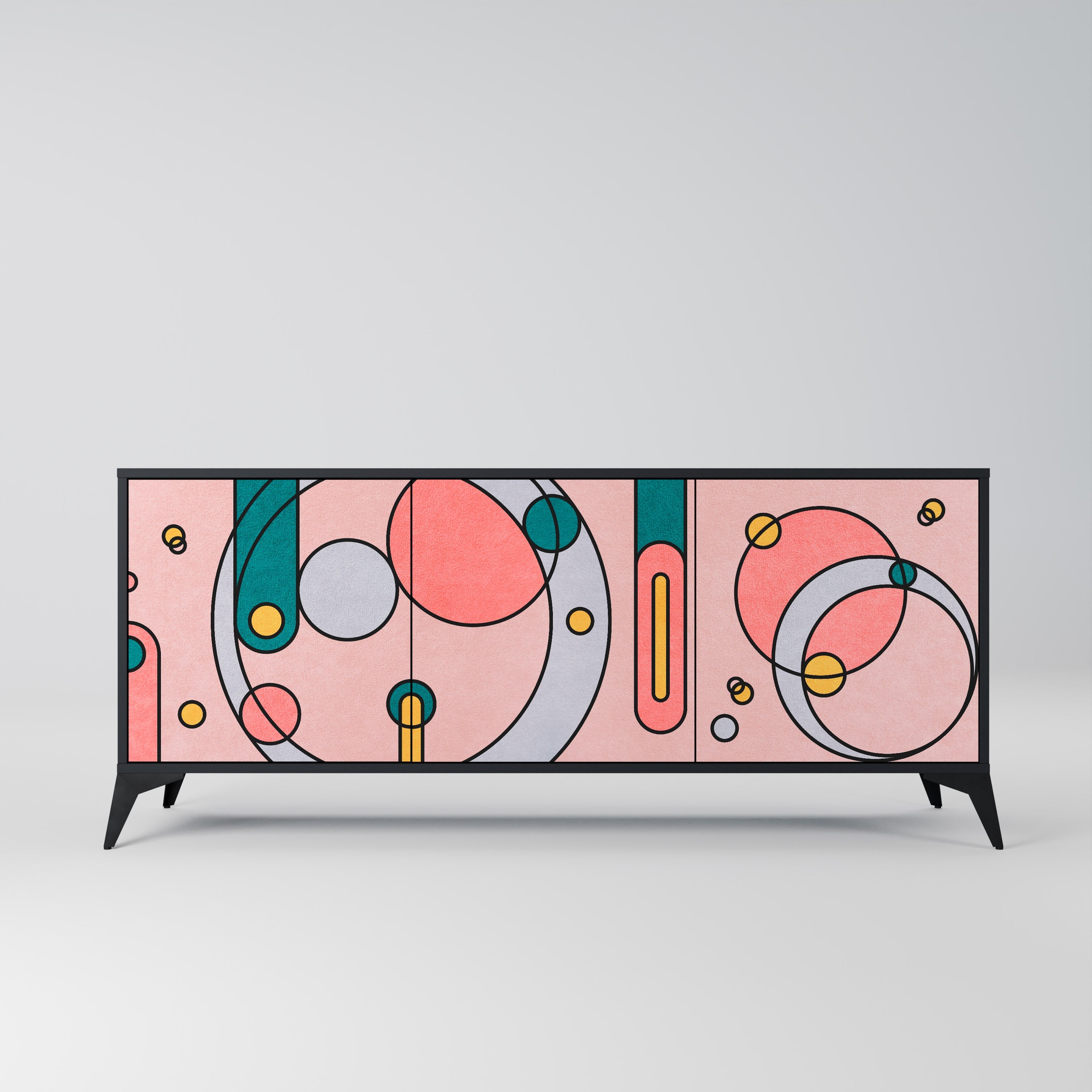 GOSSAMER ECHOES Sideboard mit 3 Türen in Schwarz