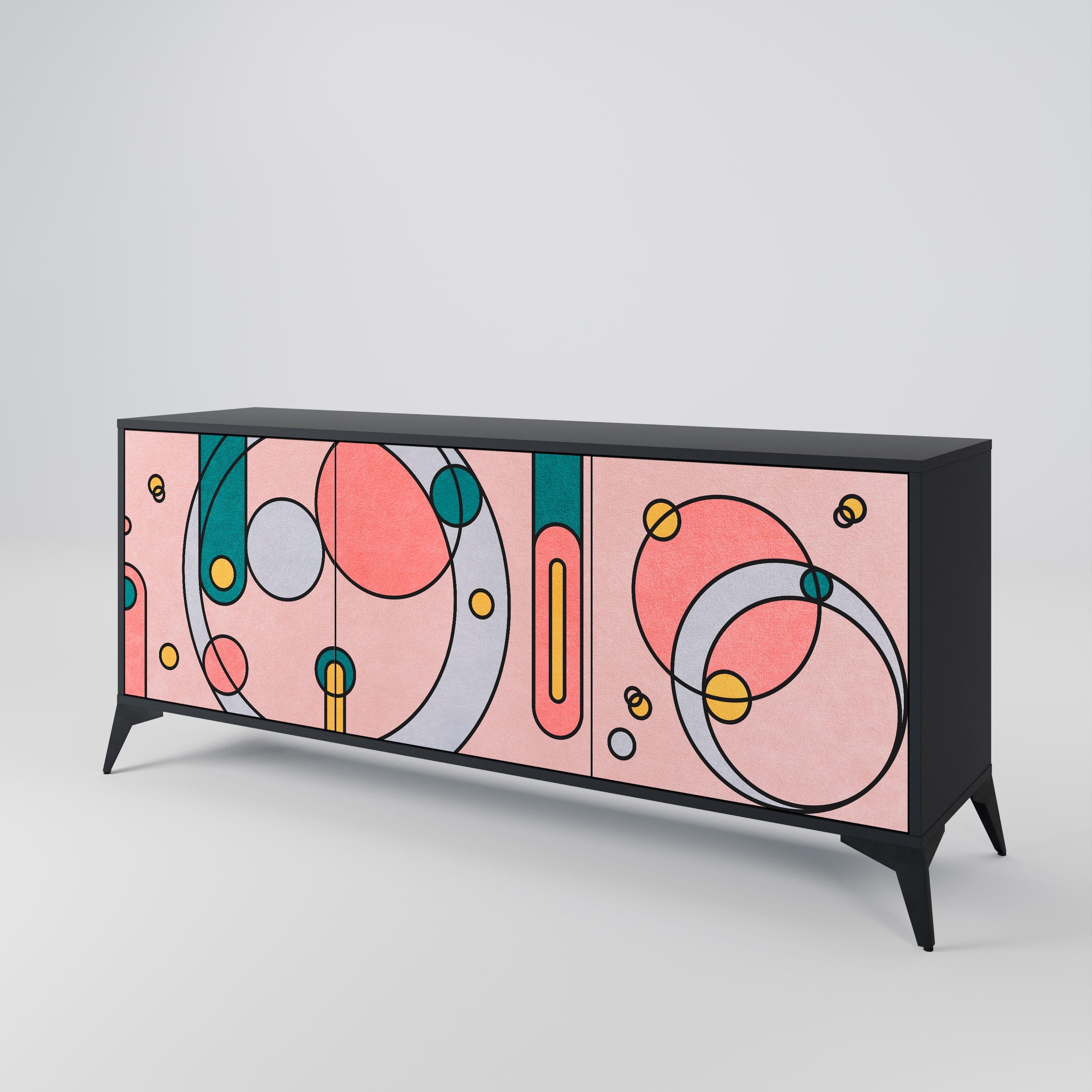 GOSSAMER ECHOES Sideboard mit 3 Türen in Schwarz