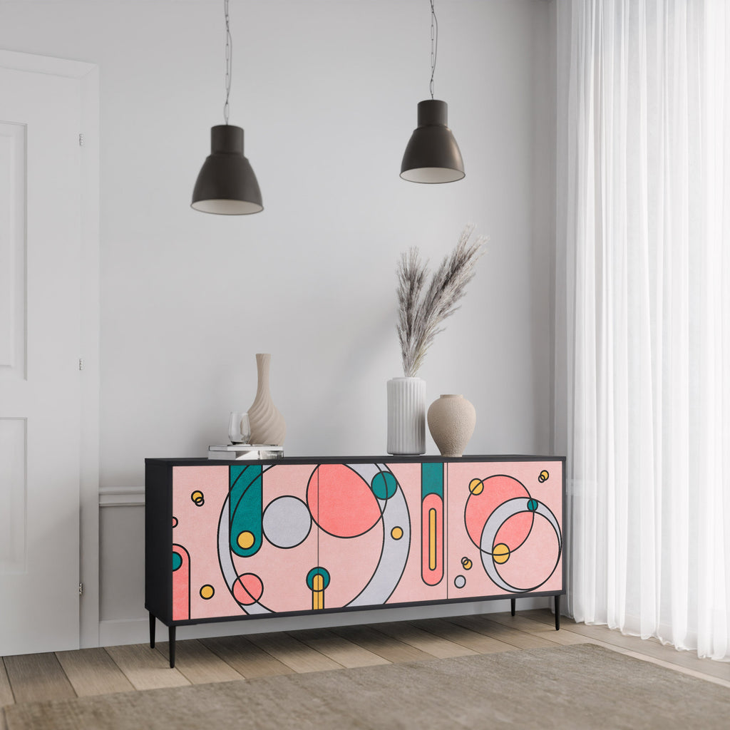 GOSSAMER ECHOES Sideboard mit 3 Türen in Schwarz