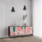 GOSSAMER ECHOES 3-Door Sideboard in Black Finish