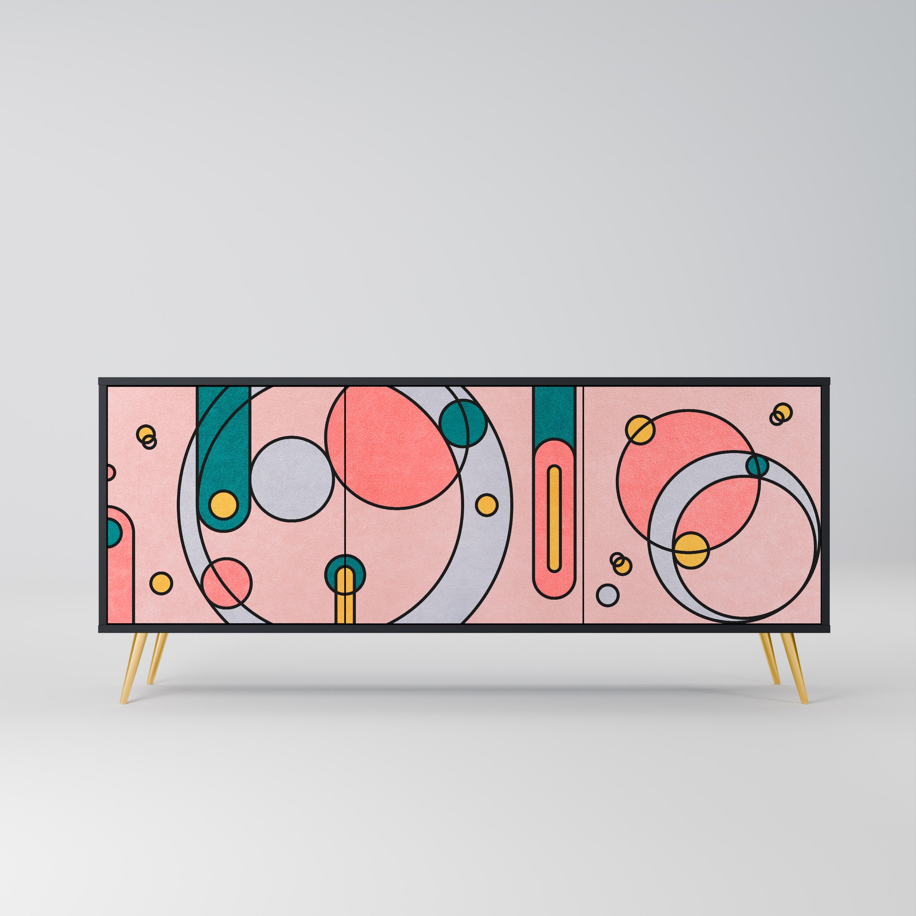 GOSSAMER ECHOES Sideboard mit 3 Türen in Schwarz