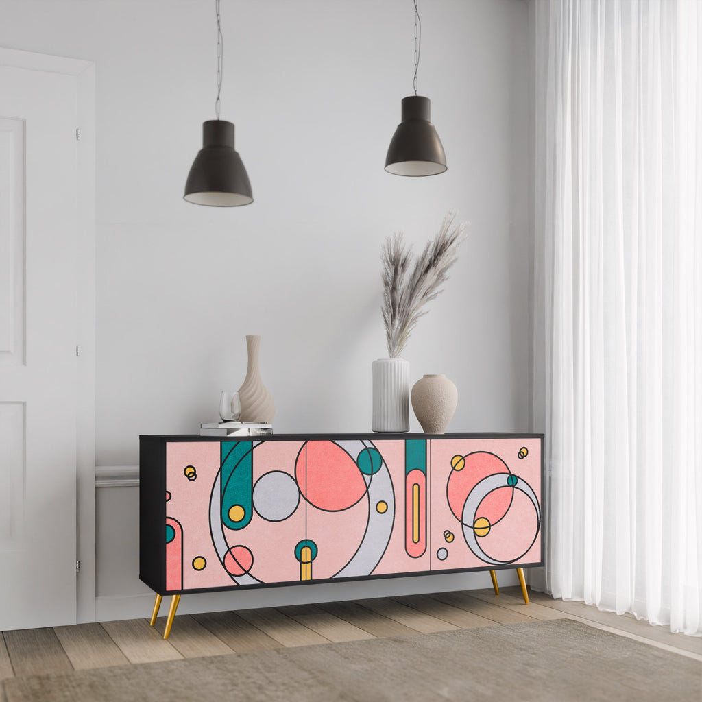 GOSSAMER ECHOES Sideboard mit 3 Türen in Schwarz