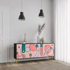 GOSSAMER ECHOES 3-Door Sideboard in Black Finish