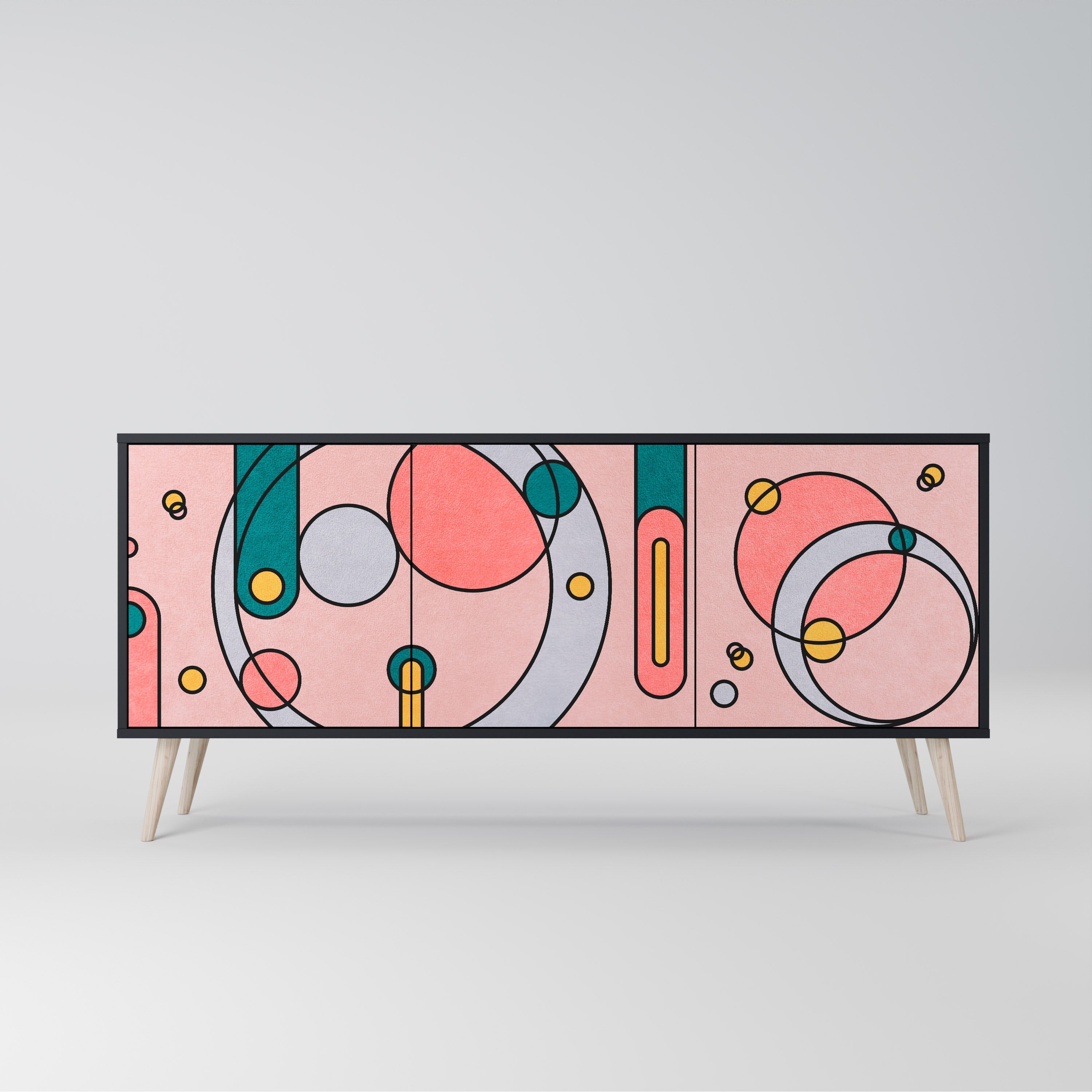 GOSSAMER ECHOES Sideboard mit 3 Türen in Schwarz