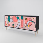 GOSSAMER ECHOES 3-Door Sideboard in Black Finish