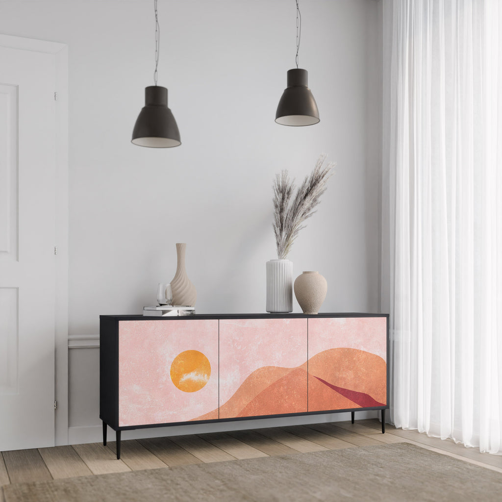 LUMINOUS SUNLIGHT 3-türiges Sideboard in Schwarz