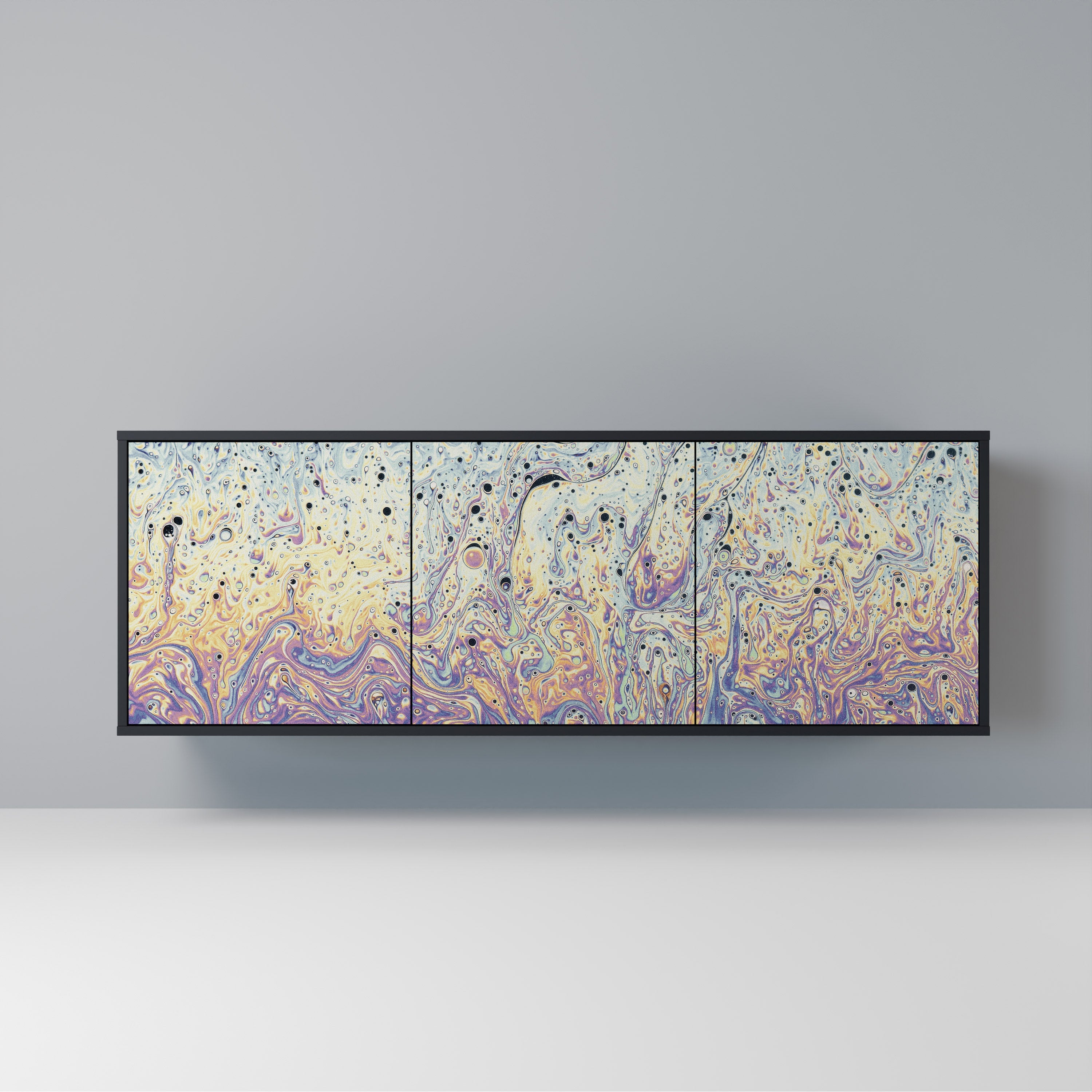 MOSAIC OF COLORS 3-türiges Sideboard in Schwarz