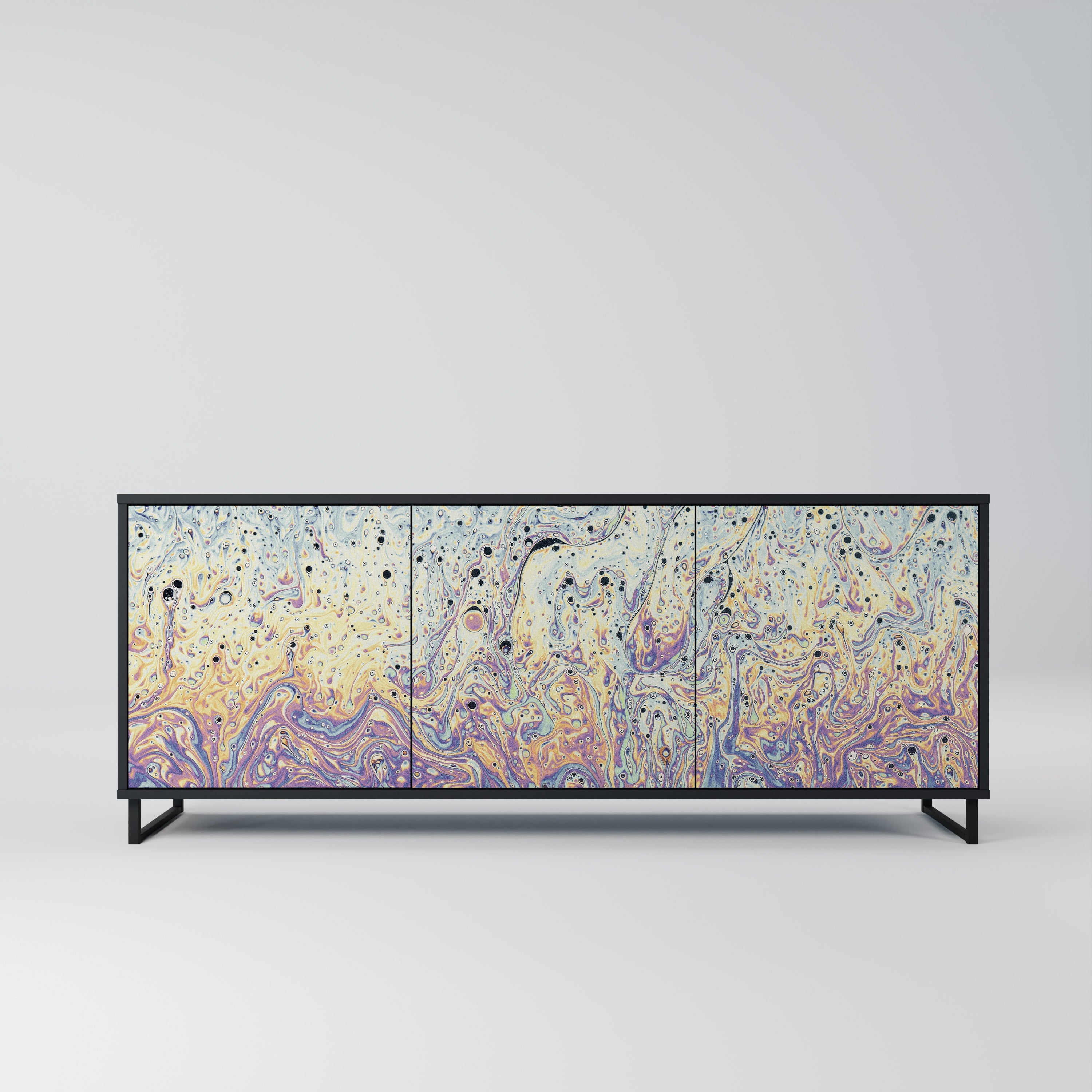 MOSAIC OF COLORS 3-türiges Sideboard in Schwarz