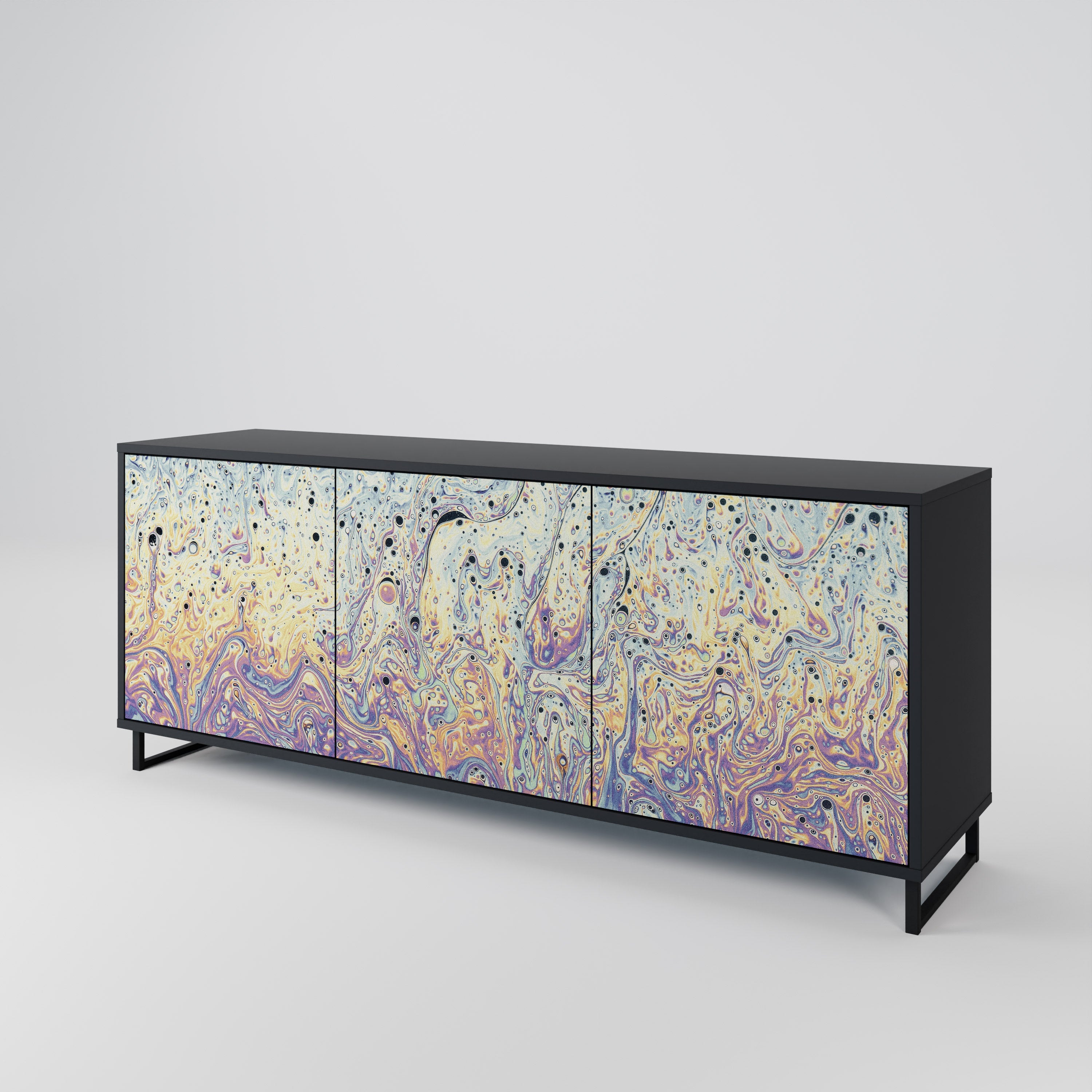 MOSAIC OF COLORS 3-türiges Sideboard in Schwarz