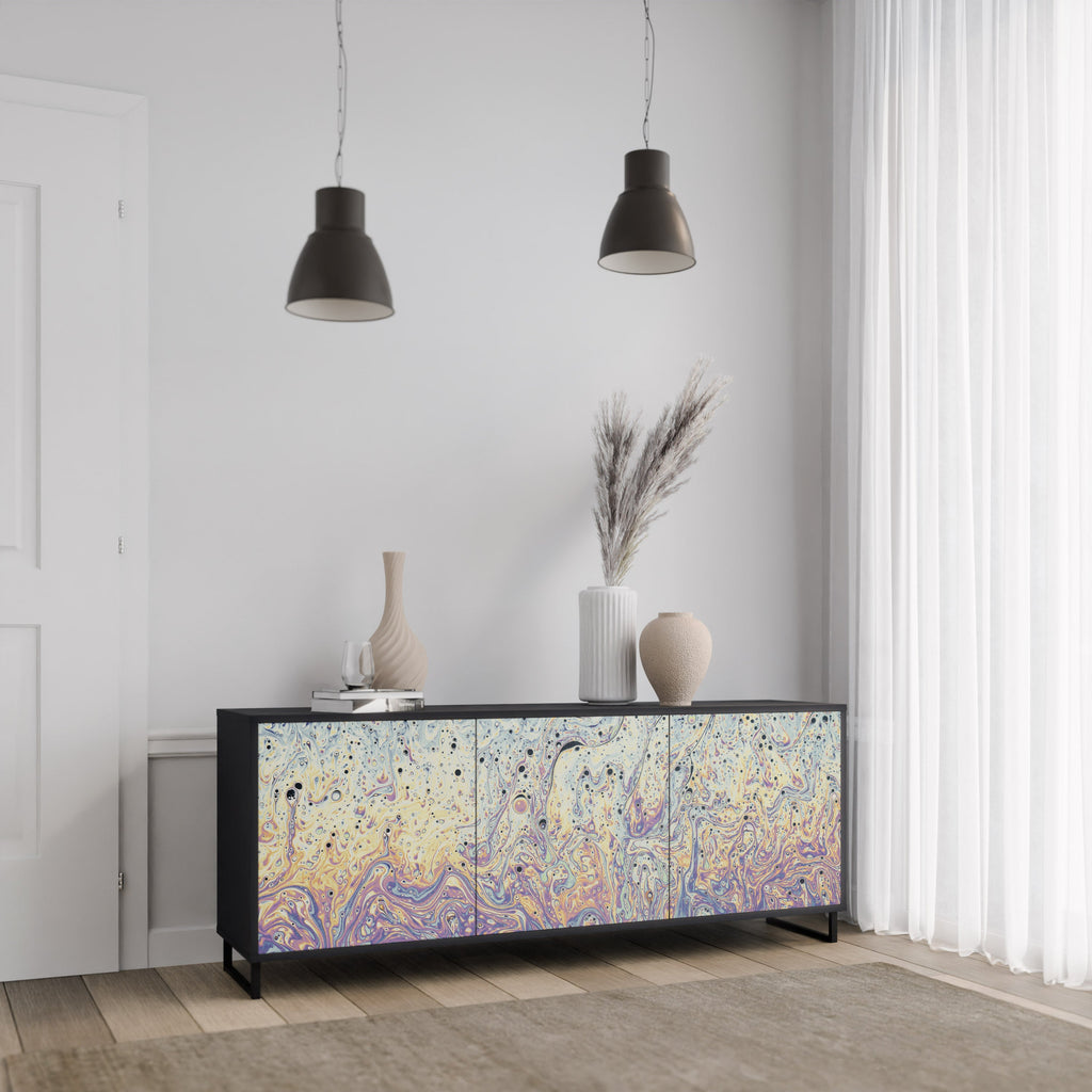 MOSAIC OF COLORS 3-türiges Sideboard in Schwarz