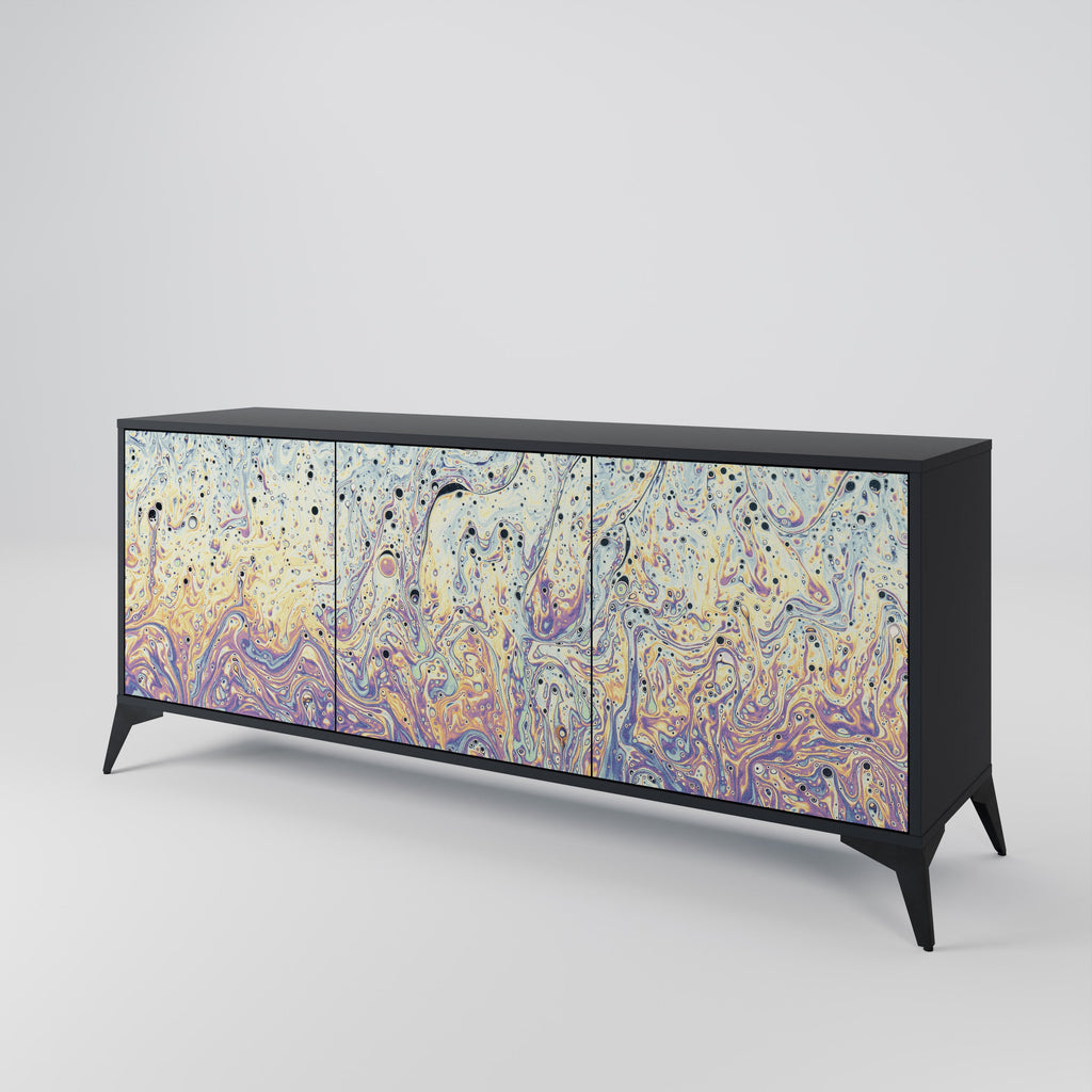MOSAIC OF COLORS 3-türiges Sideboard in Schwarz