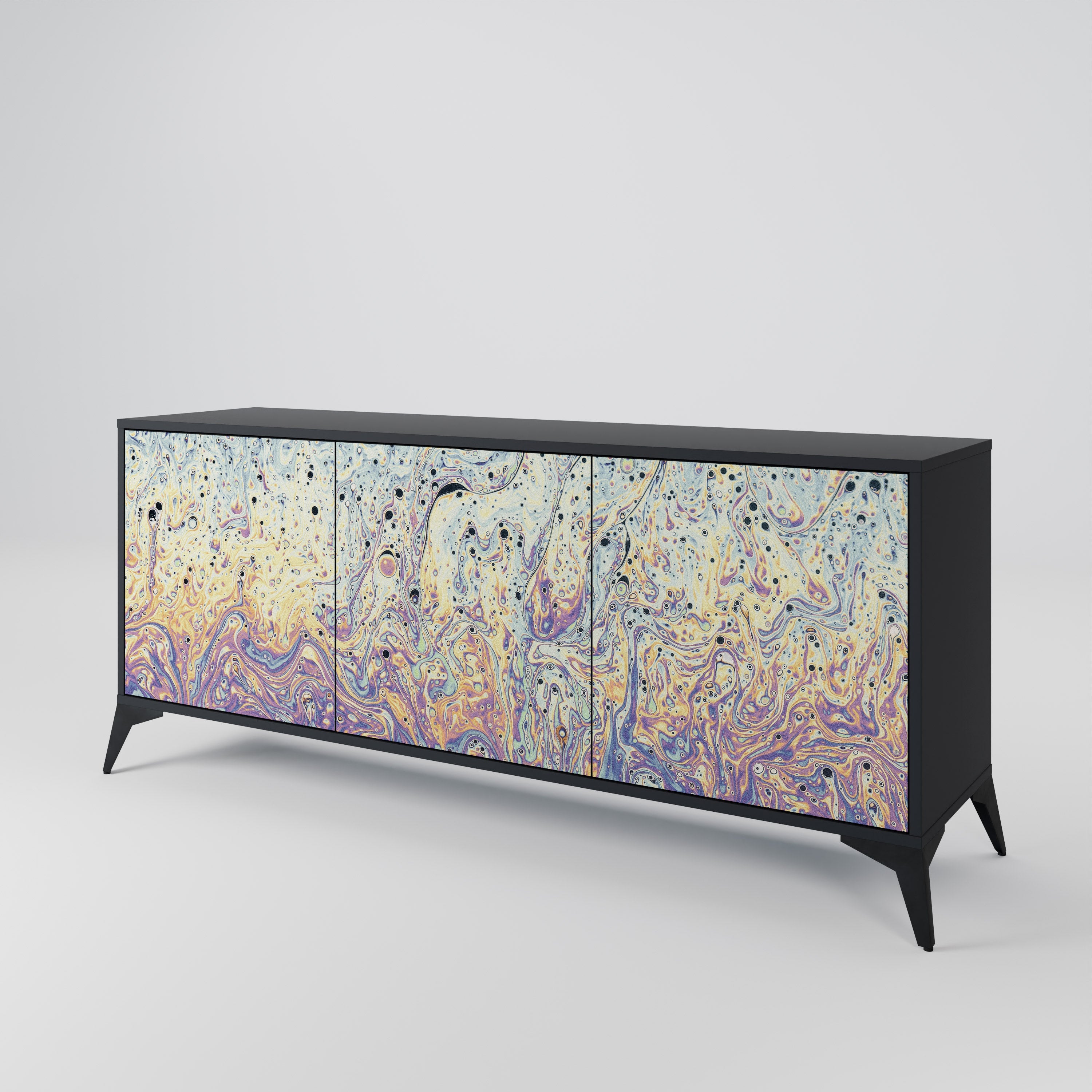 MOSAIC OF COLORS 3-türiges Sideboard in Schwarz