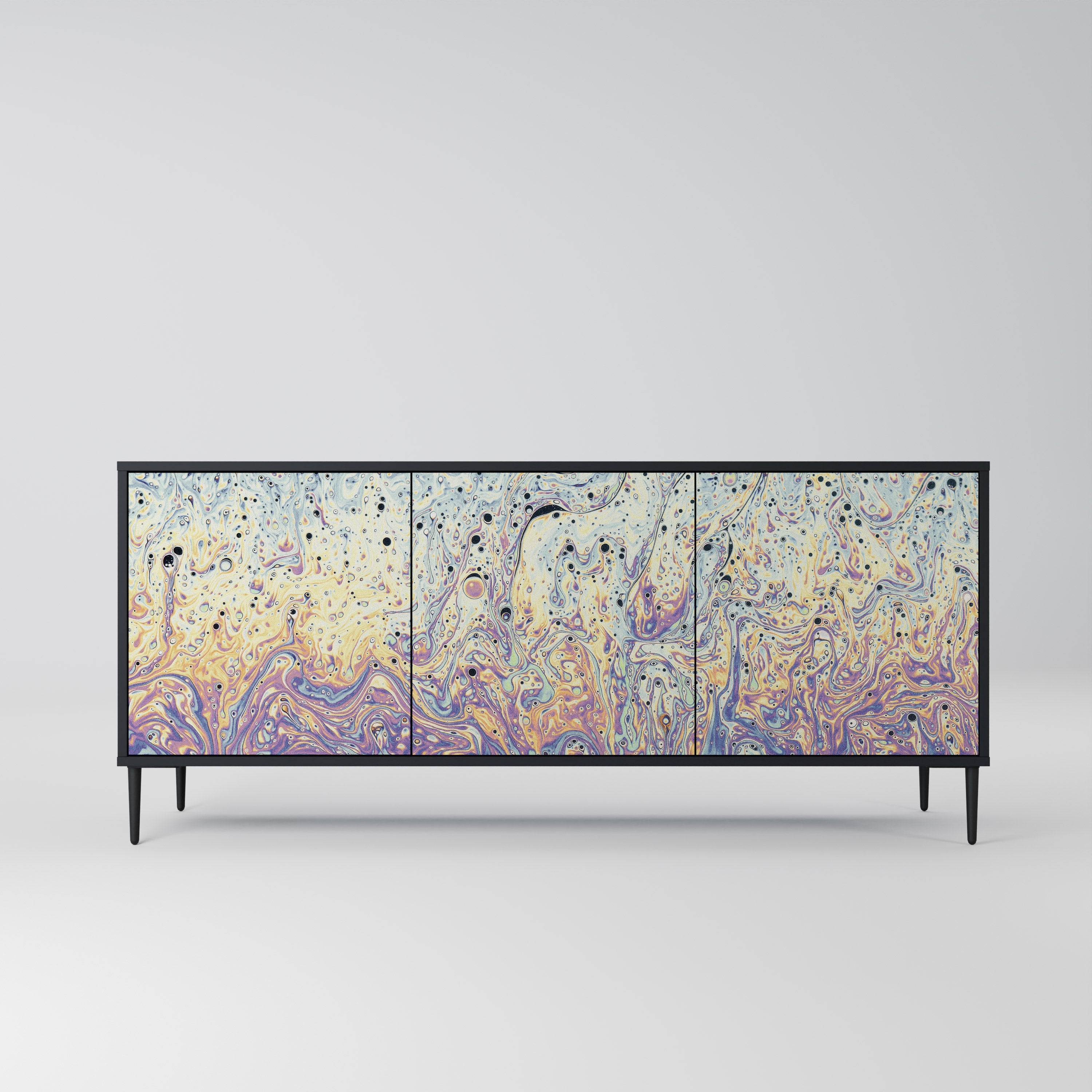 MOSAIC OF COLORS 3-türiges Sideboard in Schwarz