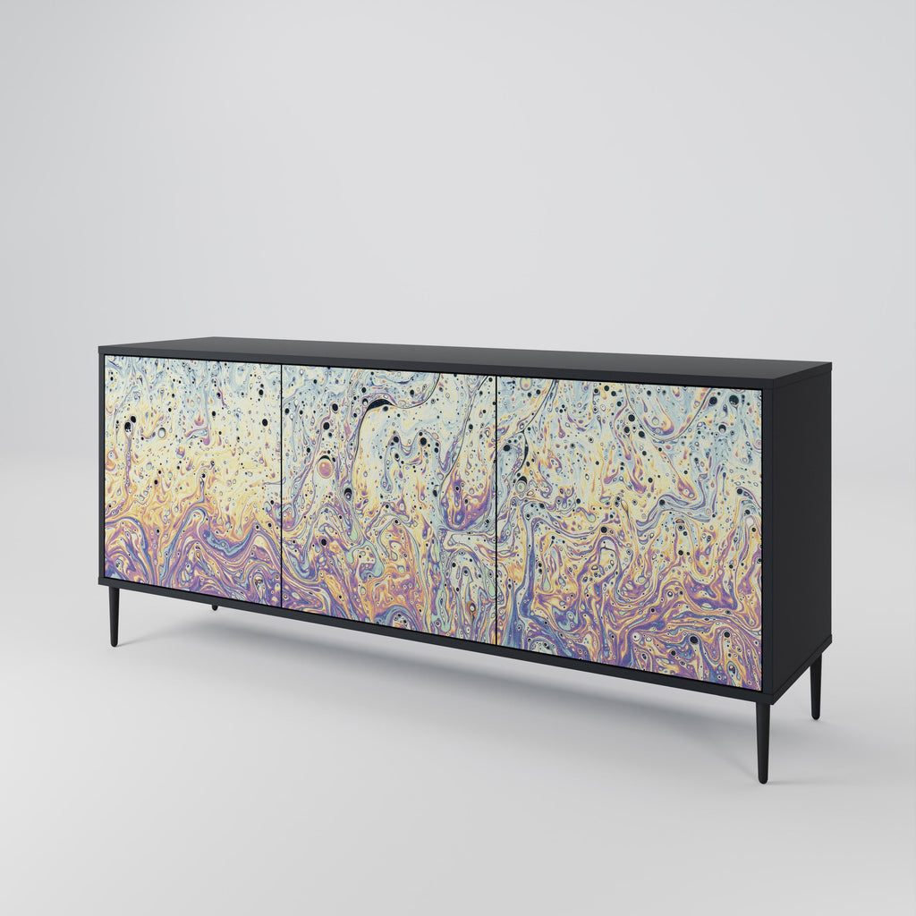 MOSAIC OF COLORS 3-türiges Sideboard in Schwarz