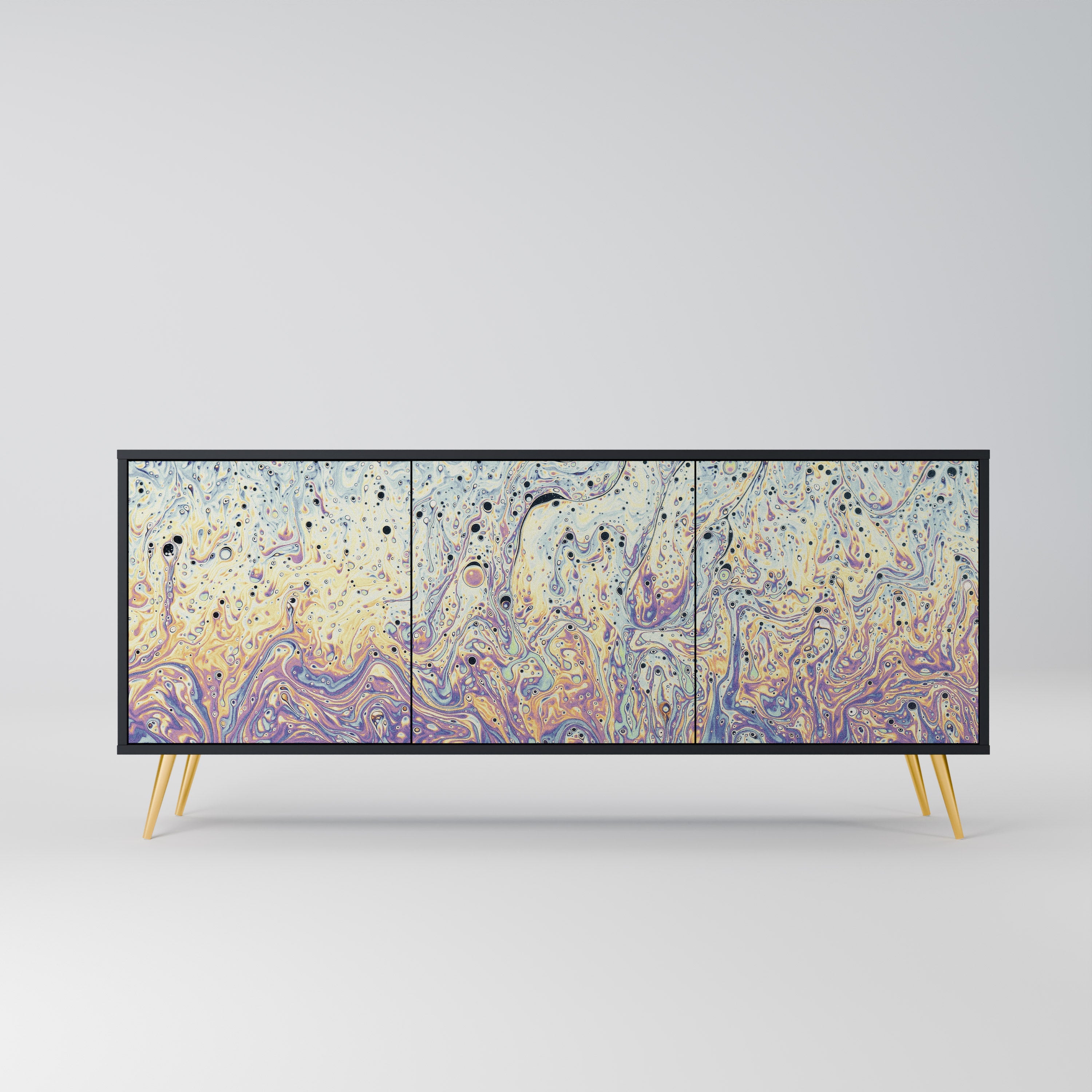 MOSAIC OF COLORS 3-türiges Sideboard in Schwarz