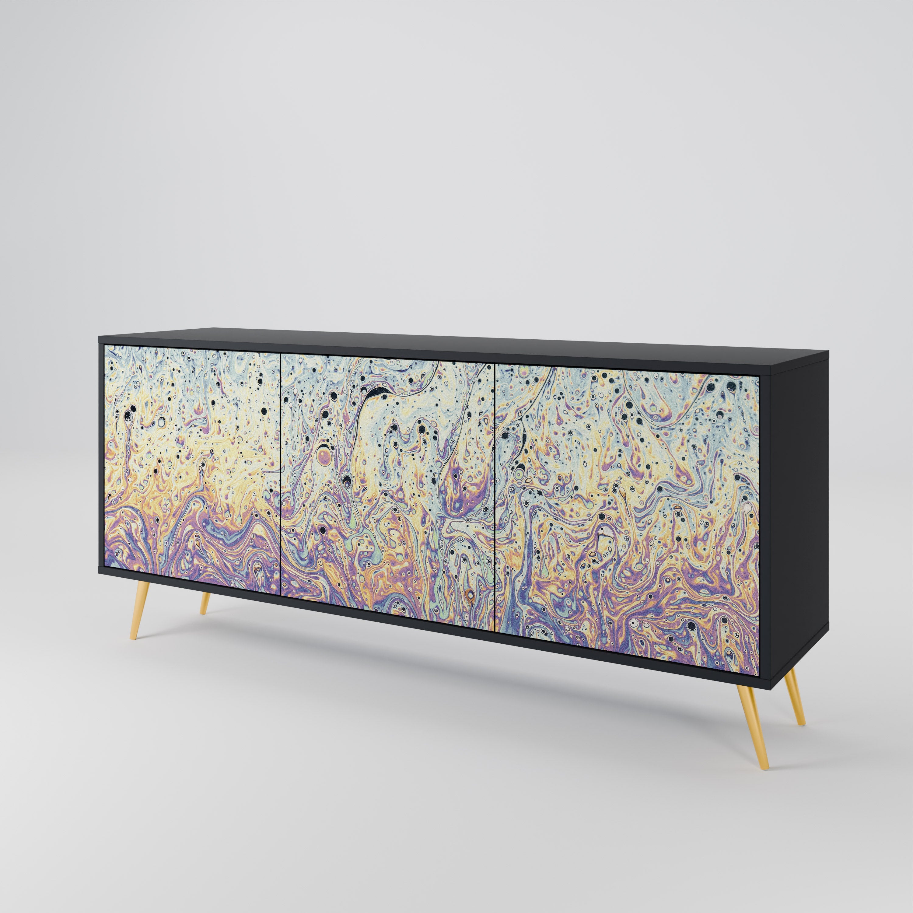 MOSAIC OF COLORS 3-türiges Sideboard in Schwarz
