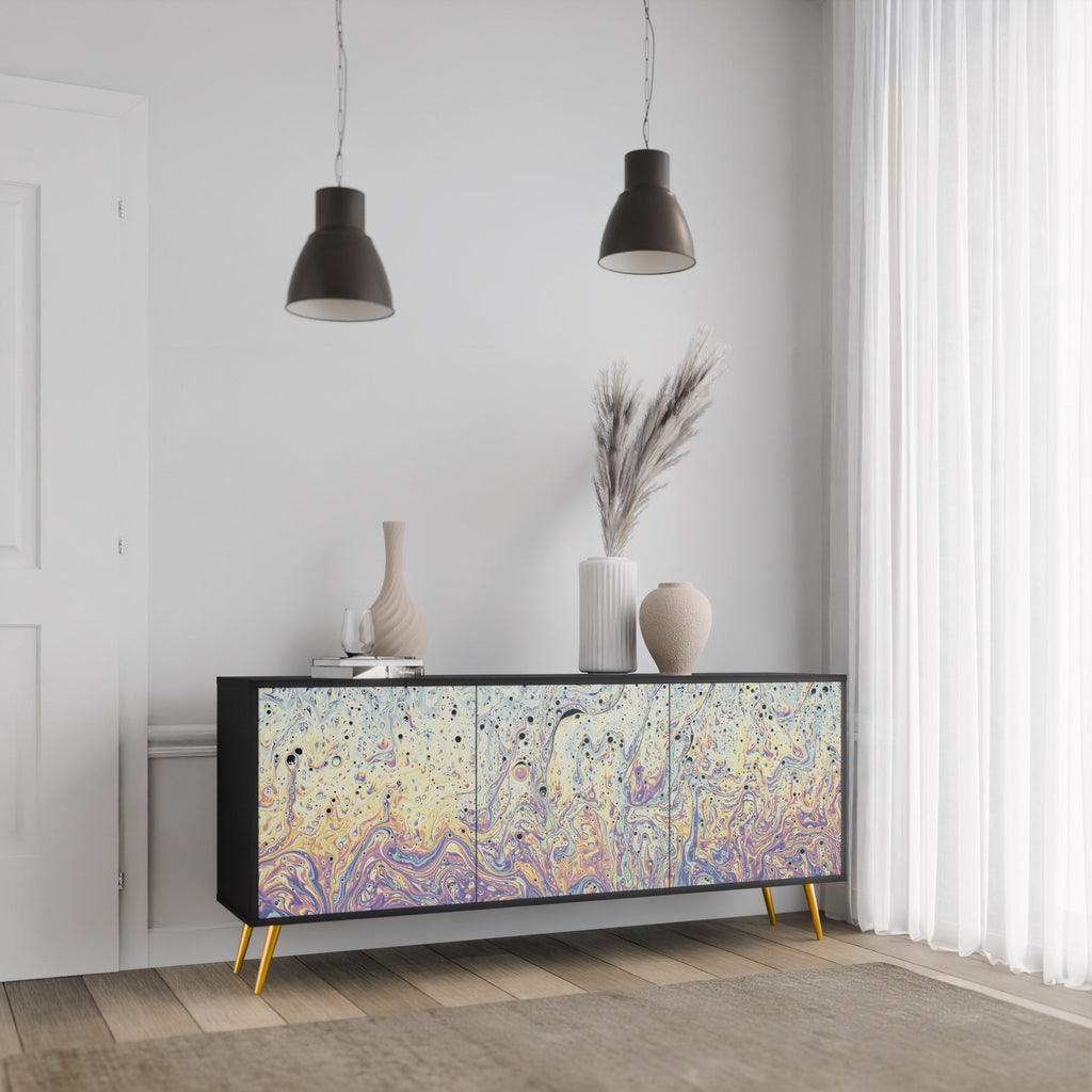 MOSAIC OF COLORS 3-türiges Sideboard in Schwarz