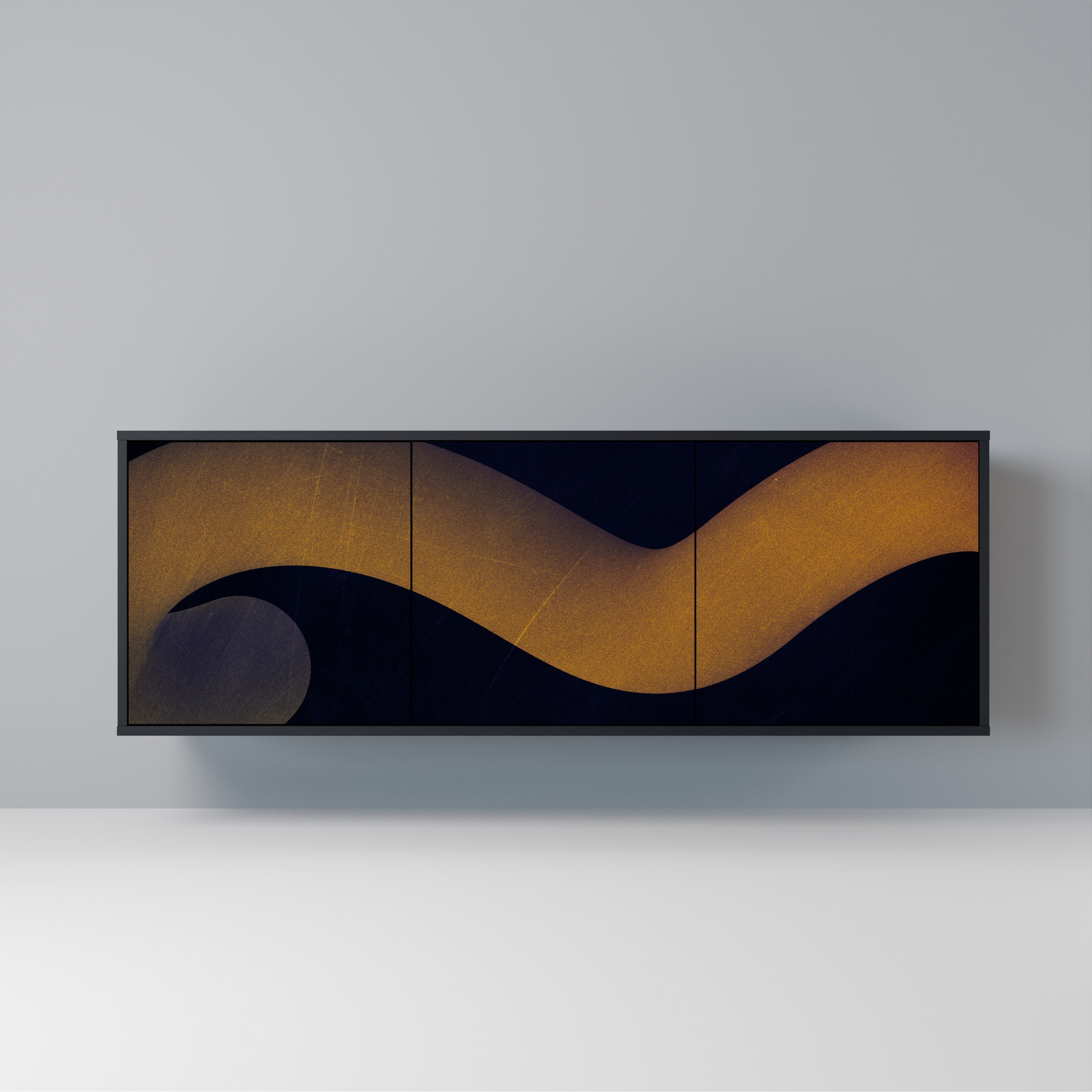 HOLLOW TIME 3-türiges Sideboard in Schwarz
