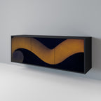 HOLLOW TIME Sideboard mit 3 Türen in Schwarz