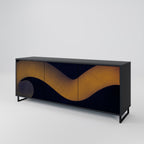 HOLLOW TIME Sideboard mit 3 Türen in Schwarz