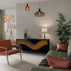 HOLLOW TIME Sideboard mit 3 Türen in Schwarz