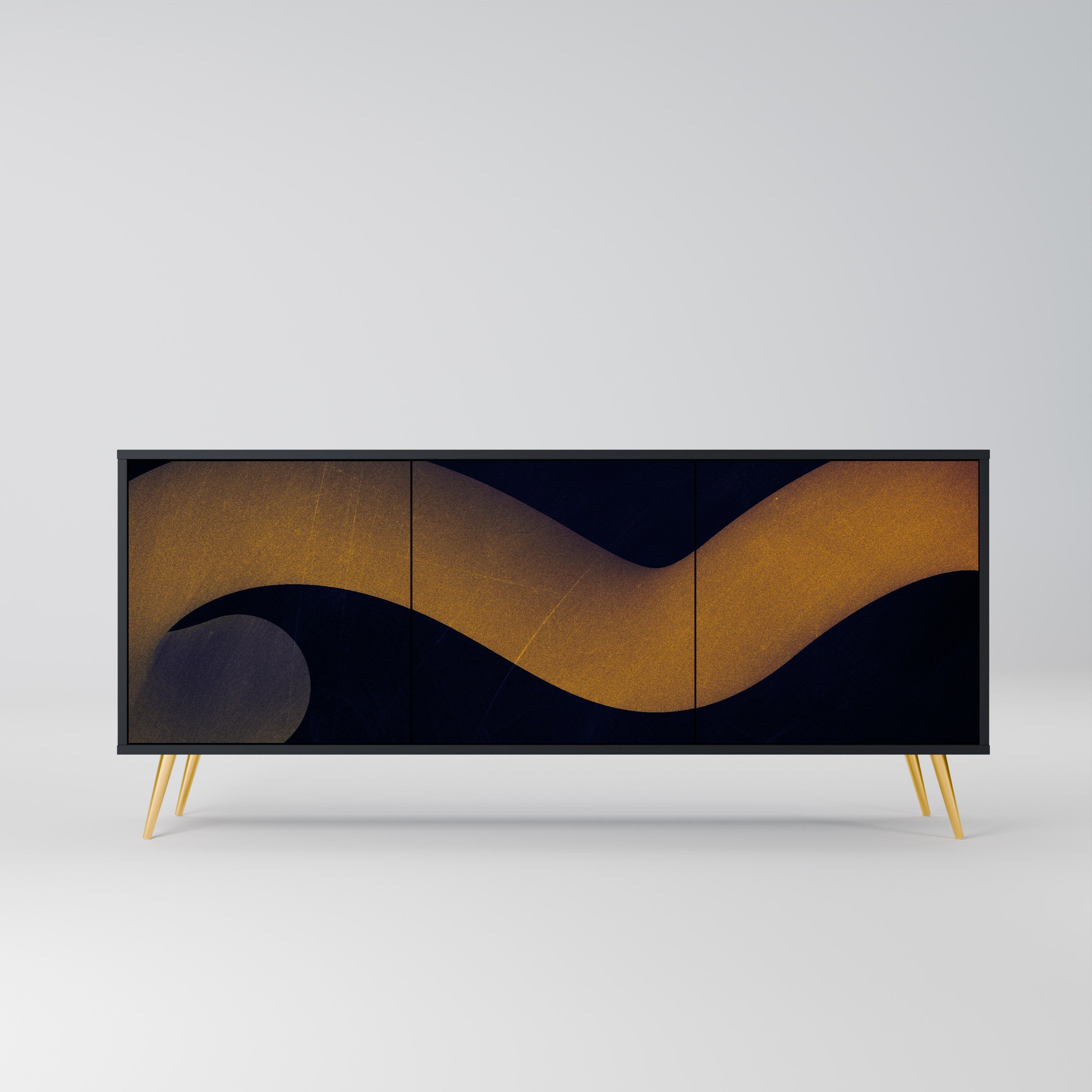 HOLLOW TIME 3-türiges Sideboard in Schwarz