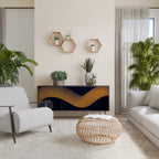 HOLLOW TIME Sideboard mit 3 Türen in Schwarz